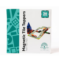 Load image into Gallery viewer, Learn & Grow Magnetic Tile Toppers - Train Tracks 36 piece