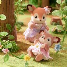 Load image into Gallery viewer, Sylvanian Deer Babies Floral Swing Set