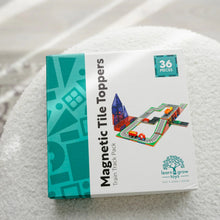 Load image into Gallery viewer, Learn & Grow Magnetic Tile Toppers - Train Tracks 36 piece
