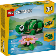 Load image into Gallery viewer, Lego Creator Turtle with a Water Lily Flower 31377