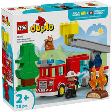 Load image into Gallery viewer, Lego Duplo Fire Truck with Hose and Firefighter 10473