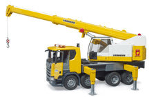 Load image into Gallery viewer, Bruder Scania R-Series Liebherr Crane Truck w/Light & Sound
