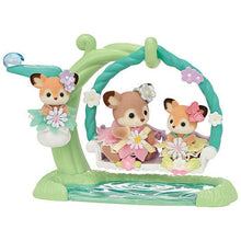 Load image into Gallery viewer, Sylvanian Deer Babies Floral Swing Set