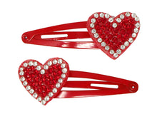Load image into Gallery viewer, Pink Poppy Twinkling Heart Snap Hair Clips