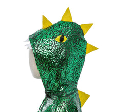 Load image into Gallery viewer, Great Pretenders Metallic Green Dragon Cape 2-3