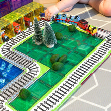 Load image into Gallery viewer, Learn & Grow Magnetic Tile Toppers - Train Tracks 36 piece