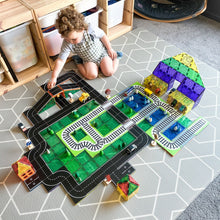 Load image into Gallery viewer, Learn & Grow Magnetic Tile Toppers - Train Tracks 36 piece