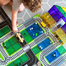 Load image into Gallery viewer, Learn & Grow Magnetic Tile Toppers - Train Tracks 36 piece