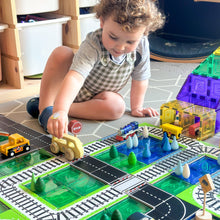 Load image into Gallery viewer, Learn & Grow Magnetic Tile Toppers - Train Tracks 36 piece