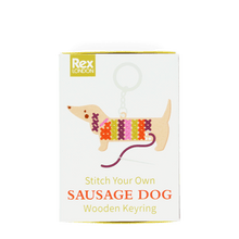 Load image into Gallery viewer, Rex London Stitch Your Own Wooden Sausage Dog Keyring