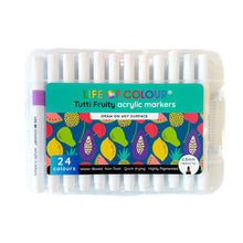 Load image into Gallery viewer, Life of Colour Tutti Fruity Acrylic Markers Set of 24