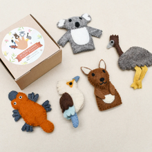 Load image into Gallery viewer, Tara Treasures Felt Finger Puppet Set Australian Animals