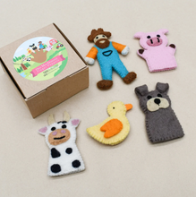 Load image into Gallery viewer, Tara Treasures Felt Finger Puppet Set Old MacDonald