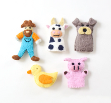 Load image into Gallery viewer, Tara Treasures Felt Finger Puppet Set Old MacDonald