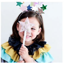 Load image into Gallery viewer, Mimi & Lula Stars & Moon Velvet Wand Pink