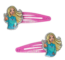Load image into Gallery viewer, Pink Poppy Barbie Snap Clips