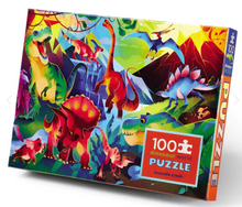 Load image into Gallery viewer, Crocodile Creek Holographic Puzzle 100pc Dinosaur World