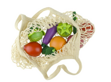 Load image into Gallery viewer, Wooden Vegetable 7 Piece Set in Cotton Sring Shopping Bag