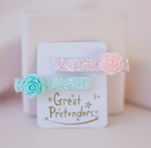 Load image into Gallery viewer, Great Pretenders Glitter Rosette Hair Clip