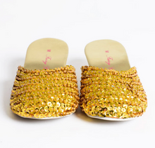 Load image into Gallery viewer, Fairy Girls Gold Princess Slippers - Medium