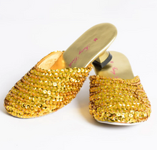 Load image into Gallery viewer, Fairy Girls Gold Princess Slippers - Medium