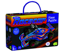 Load image into Gallery viewer, Peaceable Kingdom Floor Puzzle Shiny Race Car