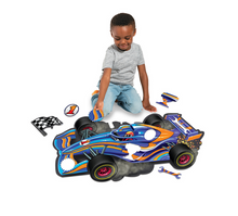 Load image into Gallery viewer, Peaceable Kingdom Floor Puzzle Shiny Race Car