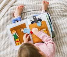 Load image into Gallery viewer, Curious Columbus Fabric Quiet Book - Away We Go