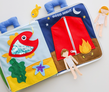 Load image into Gallery viewer, Curious Columbus Fabric Quiet Book - Away We Go