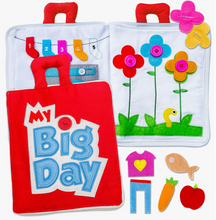 Load image into Gallery viewer, Curious Columbus Fabric Quiet Book - My Big Day