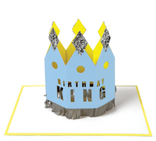 Load image into Gallery viewer, Birthday King Card with Wearable Crown
