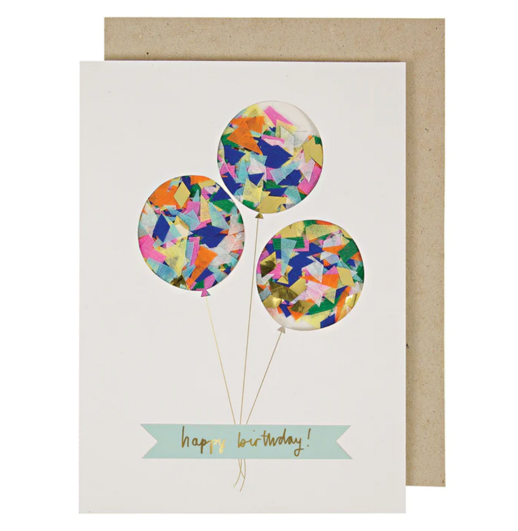 Birthday Card Balloon Confetti Shaker