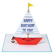 Load image into Gallery viewer, Birthday Card Stand-up Sail-Boat
