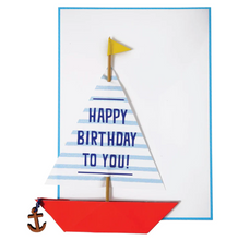 Load image into Gallery viewer, Birthday Card Stand-up Sail-Boat
