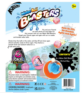 Kazaang Water Ball Blasters - Reusable Water Bombs 6 Pack
