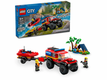 Load image into Gallery viewer, Lego City 4x4 Fire Truck with Rescue Boat 60412
