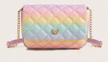Load image into Gallery viewer, Pastel Rainbow Quilted Glitter Bag
