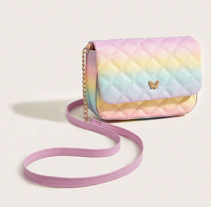 Pastel Rainbow Quilted Glitter Bag