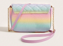 Load image into Gallery viewer, Pastel Rainbow Quilted Glitter Bag
