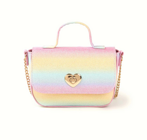 Pastel Rainbow Glitter Mini Satchel Bag