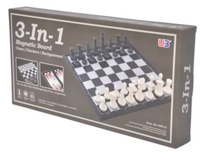 3 in 1 Magnetic Folding Chess/Checkers/Backgammon 12