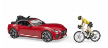 Load image into Gallery viewer, Bruder Leisure Time Roadster with 1 Road Bike & Cyclist