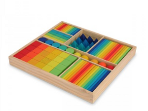 Kinderfeet Mixed Block Tray Rainbow