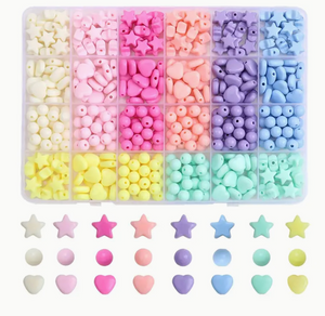 Pretty Pastel Acrylic Bead Set 470 Pieces