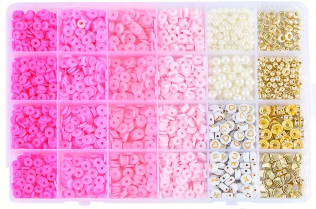 Pink Heishi Bead Kit 2400 Peices