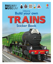 Load image into Gallery viewer, Usborne Build Your Own Trains Sticker Book