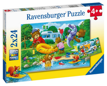 Load image into Gallery viewer, Ravensburger 2 X 24 Piece Bear Family Camping Trip