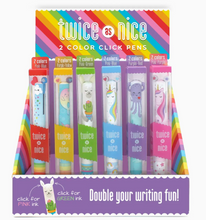 Load image into Gallery viewer, Twice As Nice 2 Colour Click Pen Rainbow