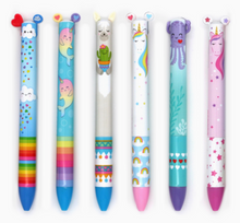 Load image into Gallery viewer, Twice As Nice 2 Colour Click Pen Rainbow