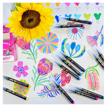 Load image into Gallery viewer, Wildflowers Brush Tip Acrylic Paint Pens Set of 12
